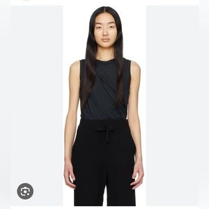 Rag and Bone Rose Nylon Drape tank bodysuit in black